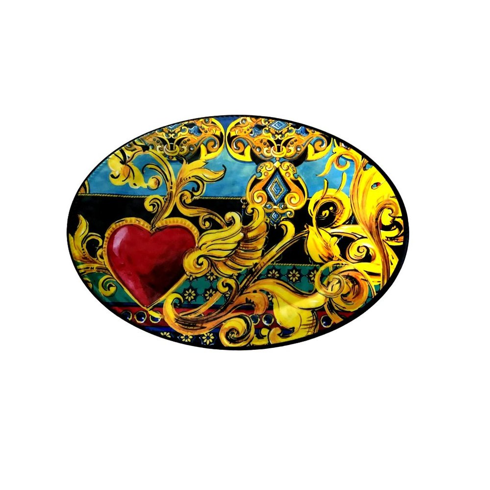 BACI MILANO Lg Oval PLATTER Baroque Italian Rococo Heart Versace-esque MELAMINE